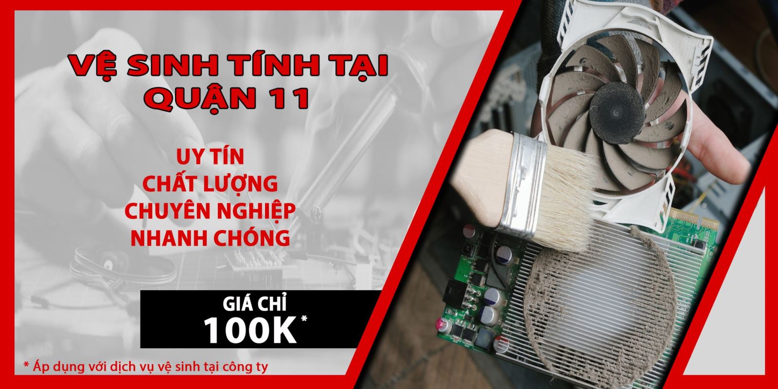 Bạn đang ở quận 11 hiện chưa biết công ty dịch vụ nào uy tín sửa chữa bảo trì, vệ sinh thiết bị tại nhà giá rẻ. Qua đây chúng tôi sẽ chỉ cho các bạn mộng công ty đáng đang tin cậy. Uy tín giá rẻ, thợ tay nghề cao. Rất chuyên nghiệp đó là ModunComputer.