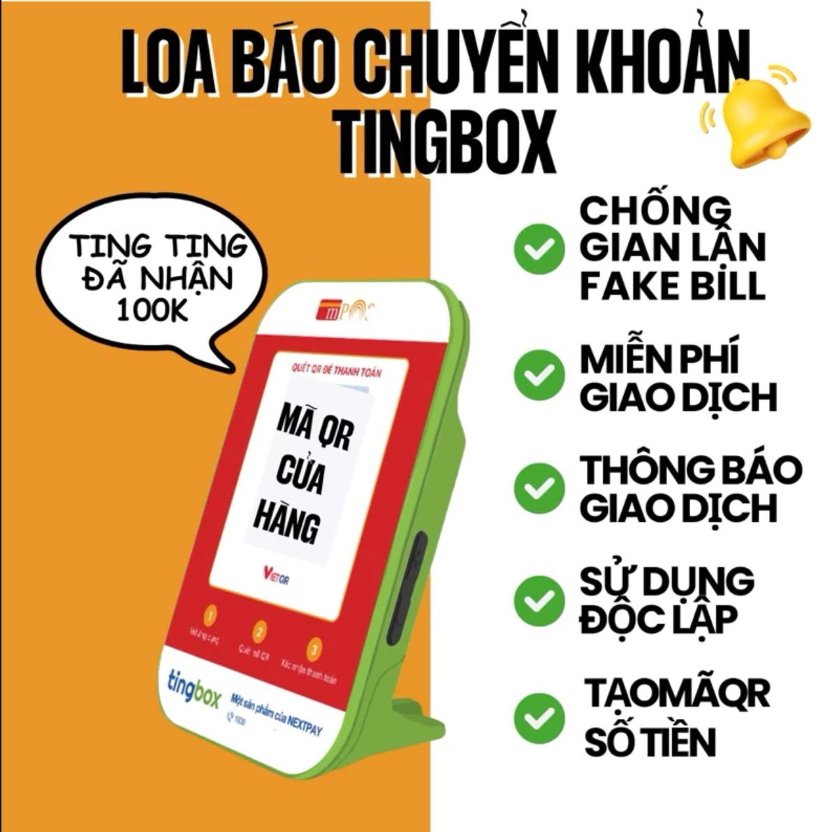 Thiết bị thanh toán QR Code - TingBox